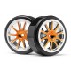 59RMV22605 Gold Chrome 10 Spoke Wheels & Drift Tyres 2 pcs.