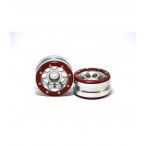 Beadlock Wheels PT- Ecohole Silver/Red 1.9 (2 Pcs)