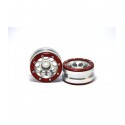 Beadlock Wheels PT- Ecohole Silver/Red 1.9 (2 Pcs)