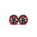 Beadlock Wheels PT- Slingshot Black/Red 1.9 (2 Pcs)