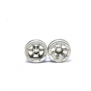 Beadlock Wheels PT- Wave Silver/Silver 1.9 (2 Pcs)