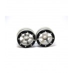 Beadlock Wheels PT- Slingshot Silver/Black 1.9 (2 Pcs)