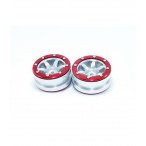 Beadlock Wheels PT- Wave Silver/Red 1.9 (2 Pcs)
