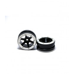 Beadlock Wheels PT- Slingshot Black/Silver 1.9 (2 Pcs)