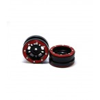  Beadlock Wheels PT- Distractor Black/Red 1.9 (2 Pcs)