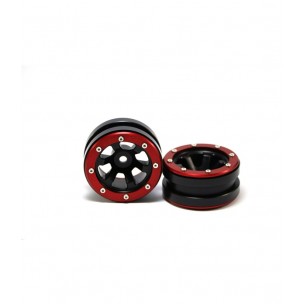 Beadlock Wheels PT- Claw Black/Red 1.9 (2 Pcs)