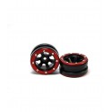 Beadlock Wheels PT- Claw Black/Red 1.9 (2 Pcs)