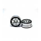 Beadlock Wheels PT- Wave Silver/Black 1.9 (2 Pcs)