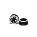 Beadlock Wheels PT- Wave Black/Silver 1.9 (2 Pcs)