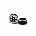 Beadlock Wheels PT- Wave Black/Silver 1.9 (2 Pcs)