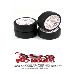 Juego de ruedas Onroad "20 Spoke / Slick" blanco 1:10 (4 piezas)