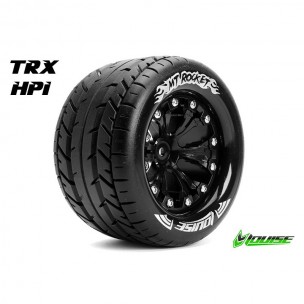 MT-ROCKET 1:10 Monster Truck Tire Set Mounted Soft Black 2.8