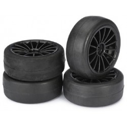 Juego de ruedas Onroad "15 spoke / Slick" negro 