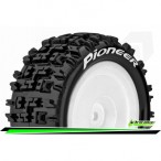 E-PIONEER 1:10 Buggy Tire Set Mounted Soft White Wheels Hex