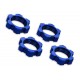 TUERCAS DE RUEDA, ESTRIADAS, 17 MM, DENTADAS (ANODIZADAS EN AZUL) (4)